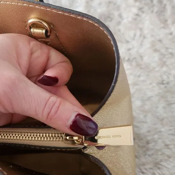 Michael Kors Mercer Gallery Medium Tote Gold Leather‎ - Picture 10 of 15